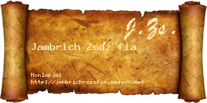 Jambrich Zsófia névjegykártya